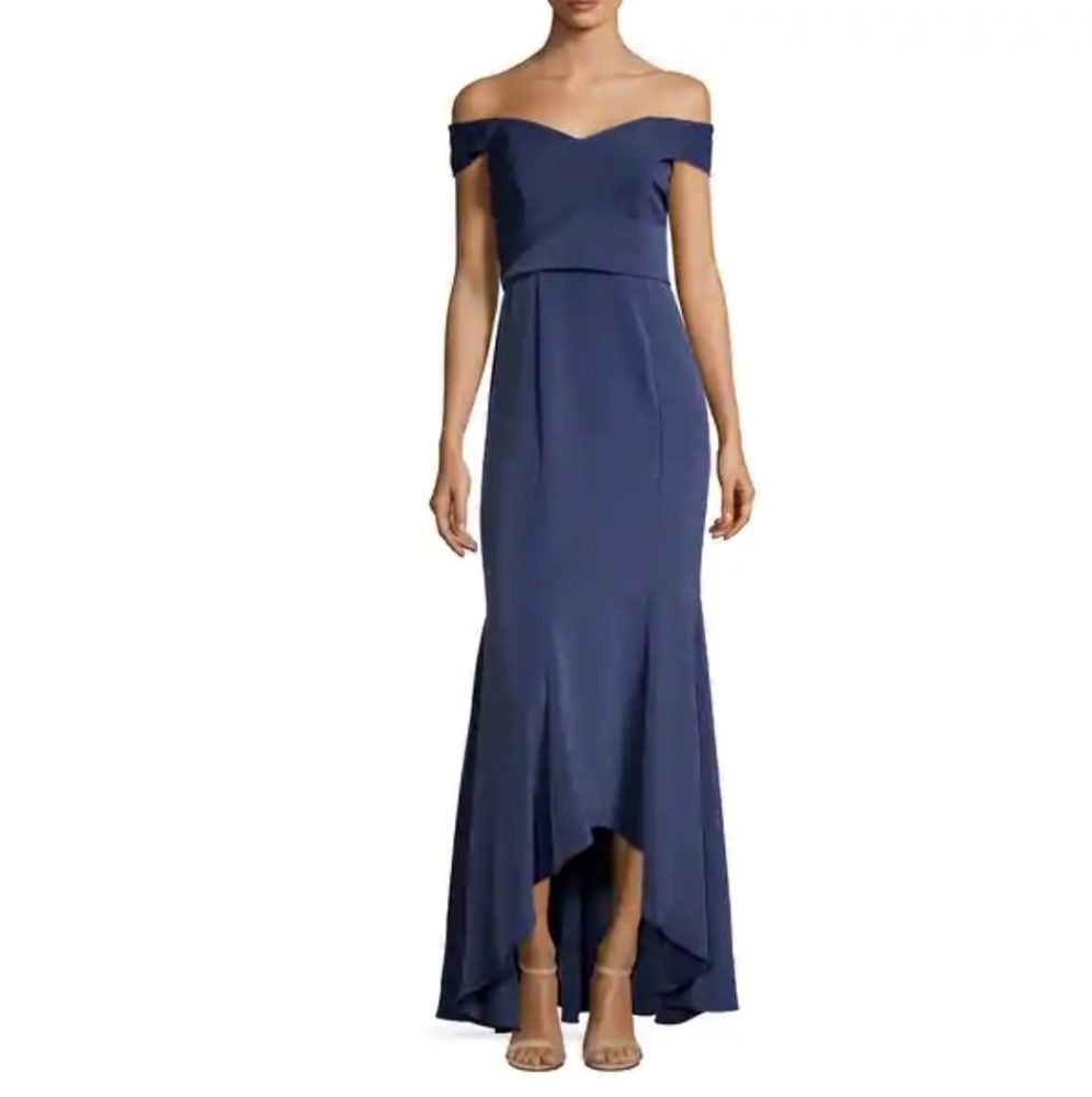 NWT Laundry/Shelli Segal asymmetrical maxi Dress Size 0